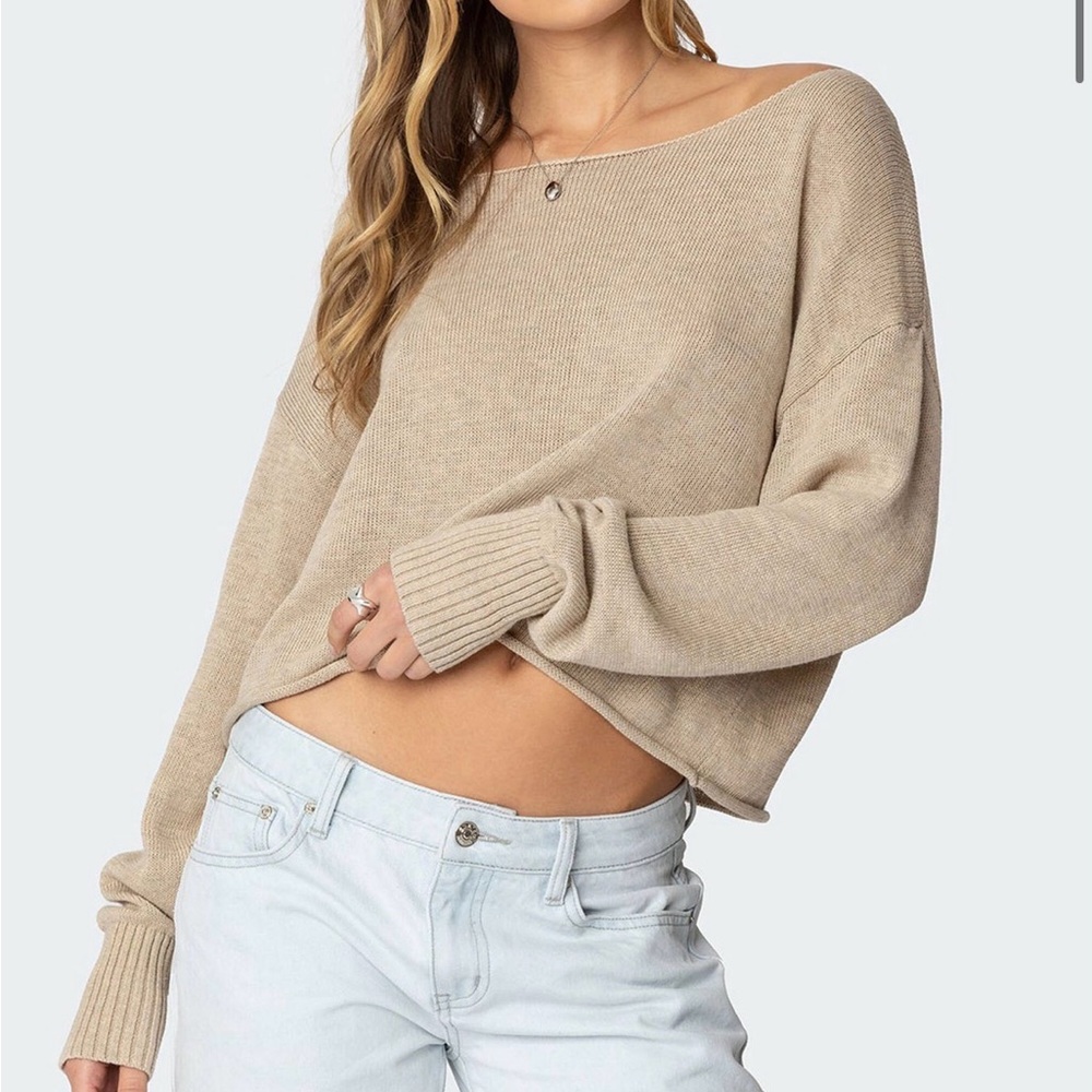 PacSun Tan Off-Shoulder Sweater